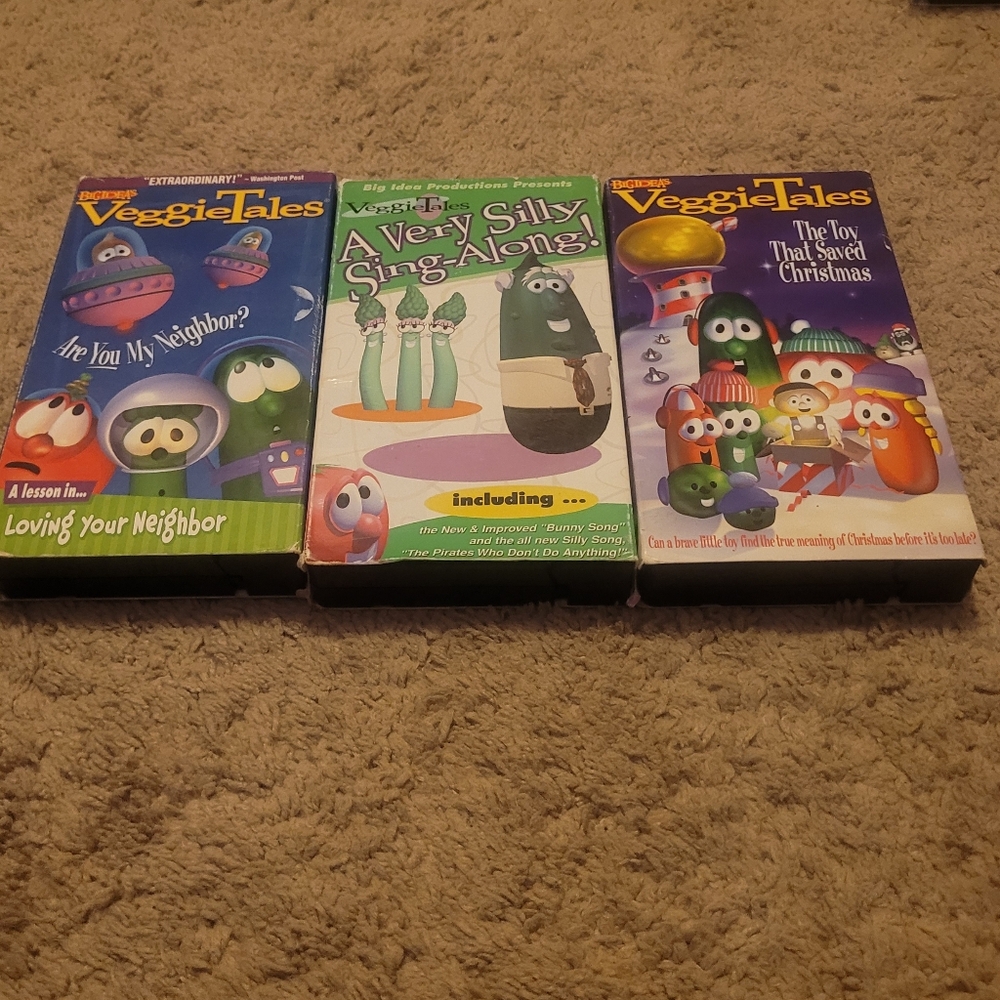 Kids Veggie Tales Video Vintage VHS Bundle